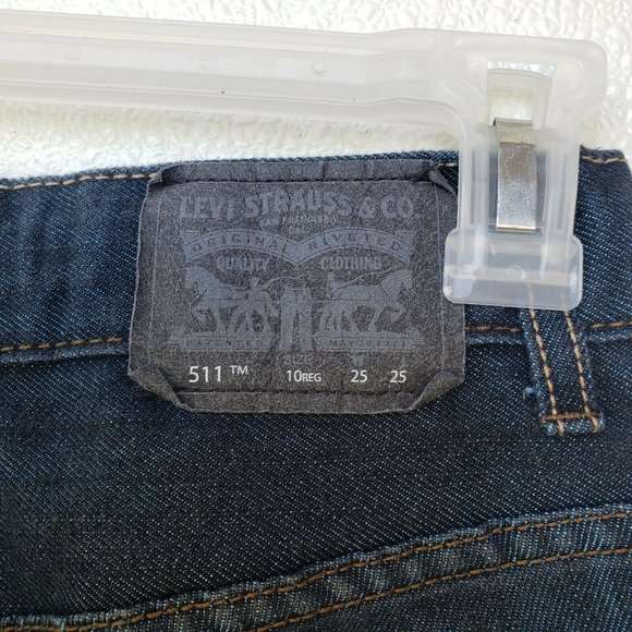 Levis 511 Slim Straight Leg Jeans Dark Wash Crop - Picture 8 of 8
